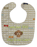 Too Cute Chocolate Brown Poodle Baby Bib Easy-Clean Baby Bib Baby Feeding Accessory Baby Mealtime Essential, 10 x 13, Multicolor