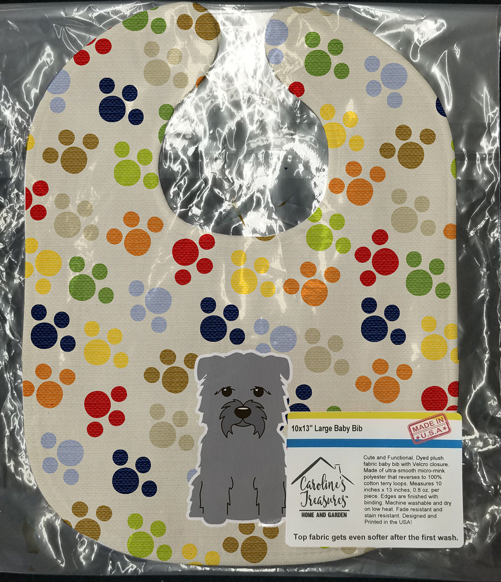 Pawprints Glen of Imal Grey Baby Bib Easy-Clean Baby Bib Baby Feeding Accessory Baby Mealtime Essential, 10 x 13, Multicolor