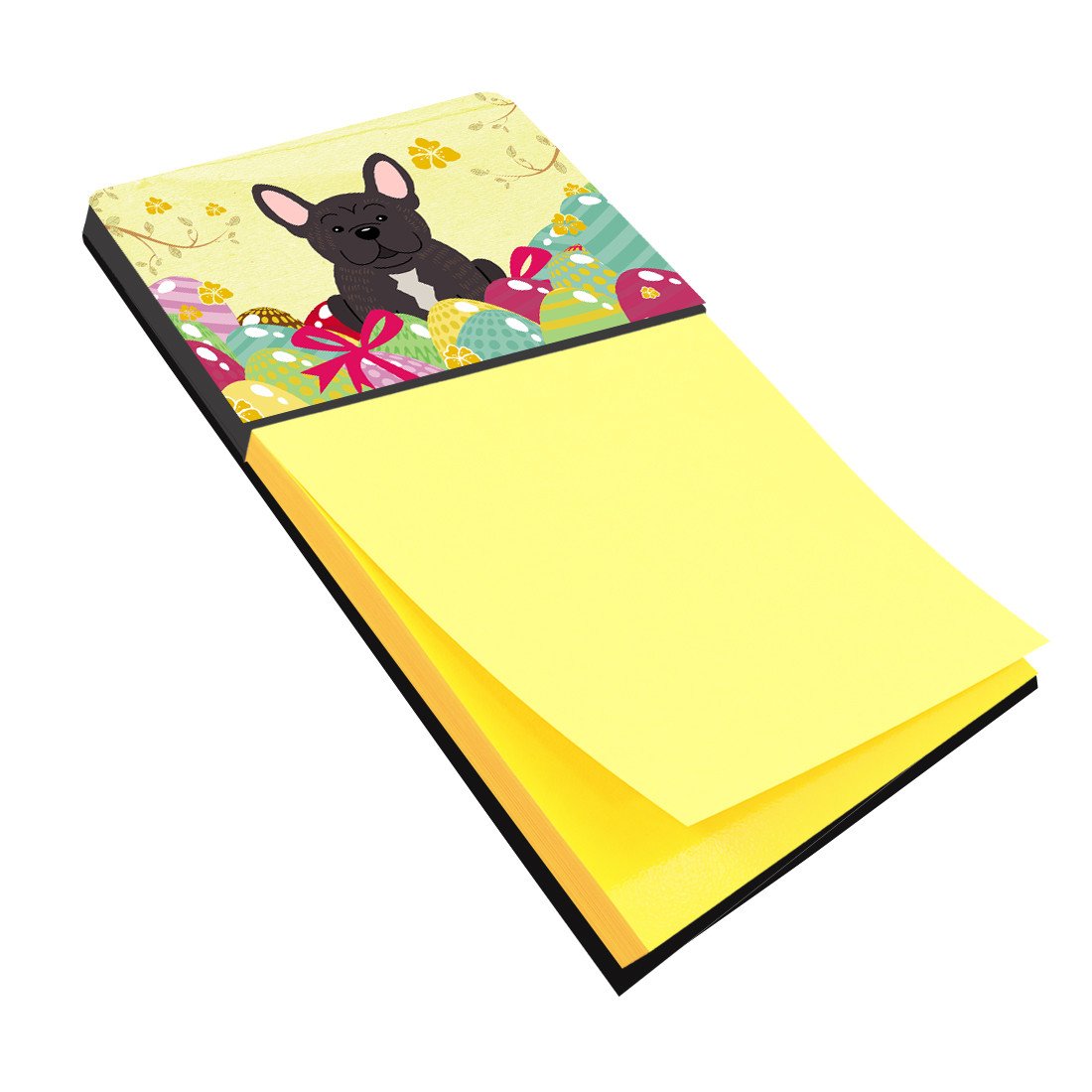 Easter Eggs French Bulldog Brindle Watercolor Sticky Note Holder Refillable Dispenser Desk Accessory 3x3 Pad Gift