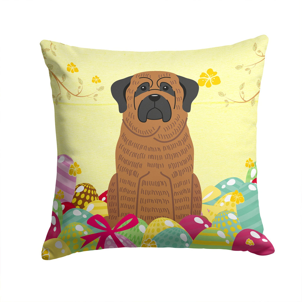 Easter Eggs Mastiff Brindle Decorative Throw Pillow 14x14 Indoor Outdoor Accent Cushion, Fabric Cover with Insert for Sofa, Bed, Porch & Living Room