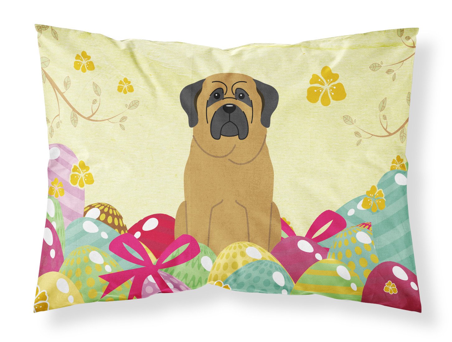 Easter Eggs Mastiff Standard Pillowcase Lightweight Super Soft Easy Care Decorative Artwork Pillowcase, Standard