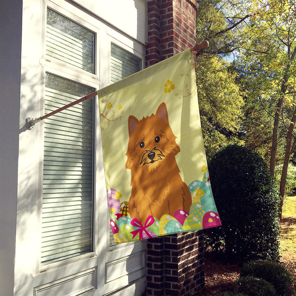 Easter Eggs Norwich Terrier House Flag 28x40 Porch Sleeve Pole Decorative Outside Yard Banner Artwork Wall Hanging, Polyester