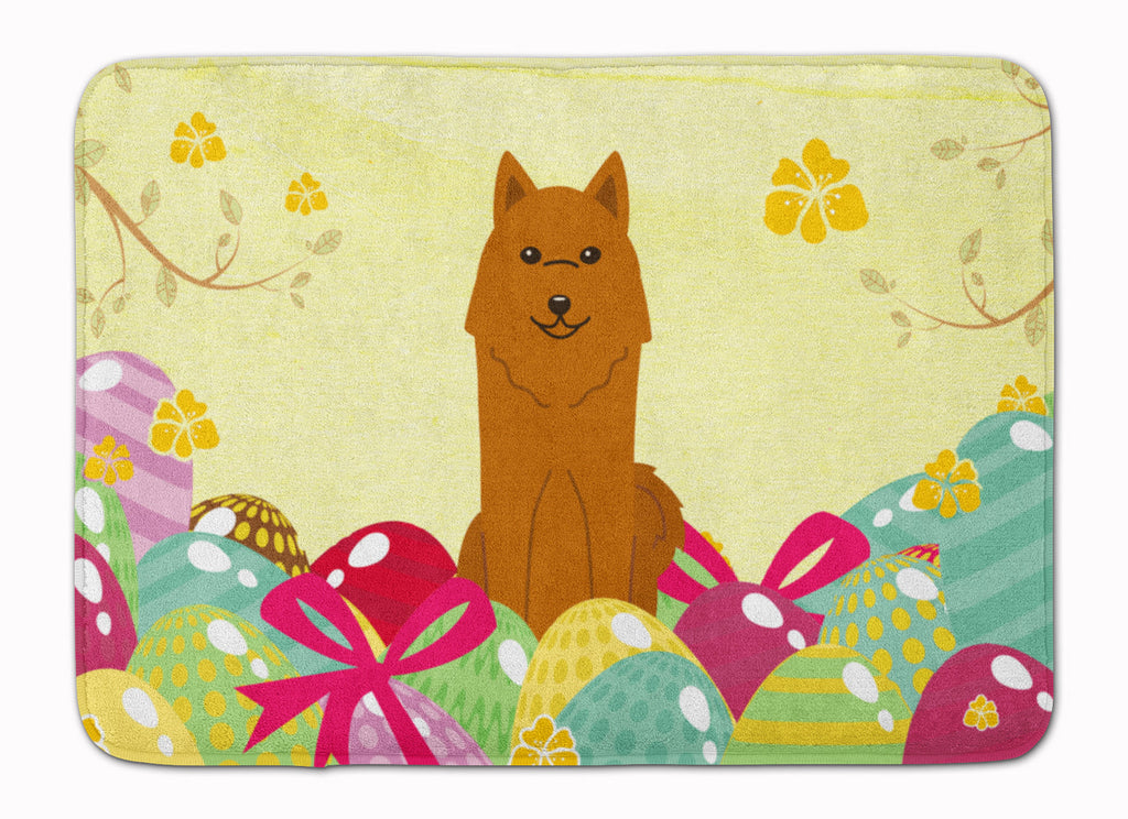 Easter Eggs Karelian Bear Dog Memory Foam Kitchen Mat Machine Washable Anti-Fatigue Cushion Comfort Bath or Kitchen Rug
