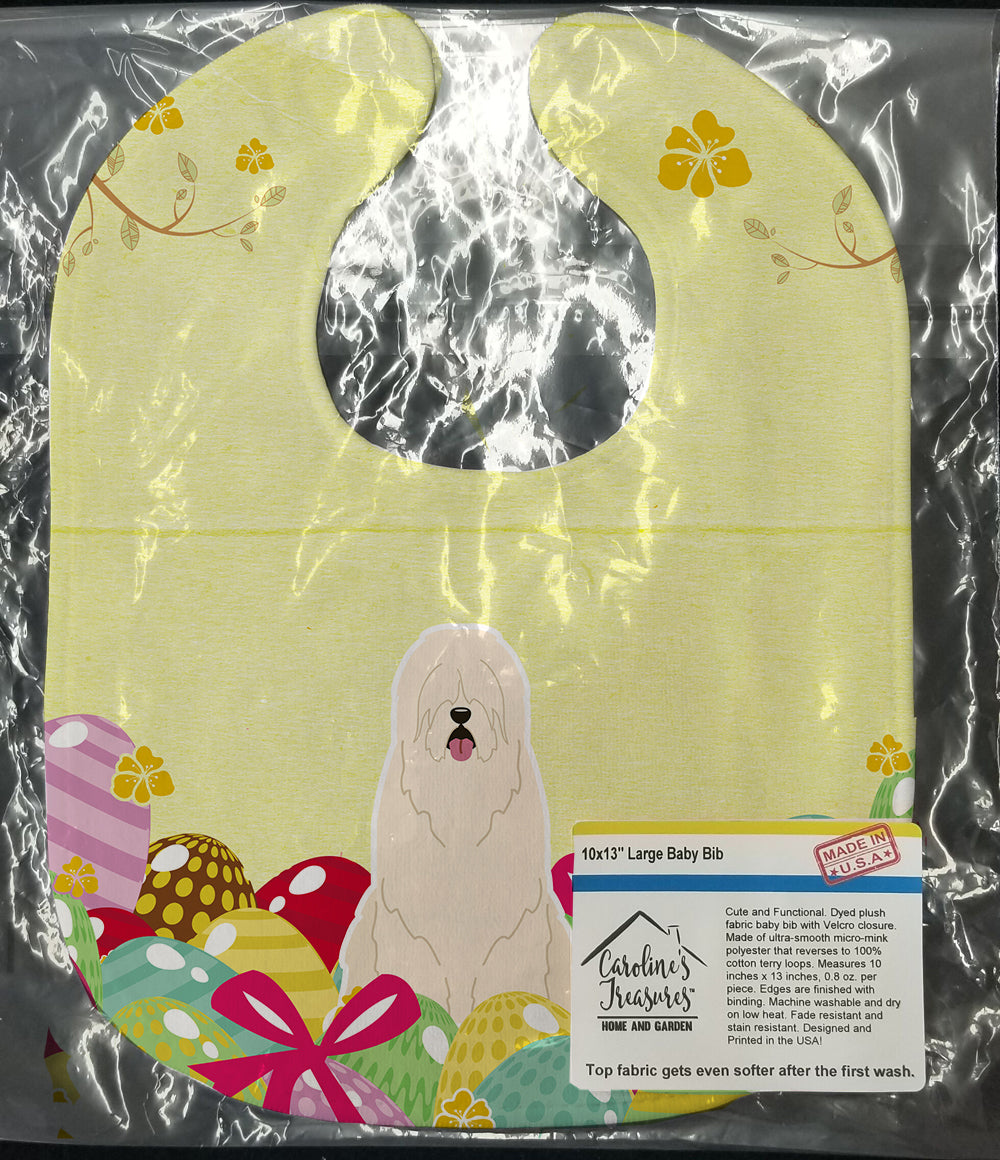 Easter Eggs South Russian Sheepdog Baby Bib Easy-Clean Baby Bib Baby Feeding Accessory Baby Mealtime Essential, 10 x 13, Multicolor