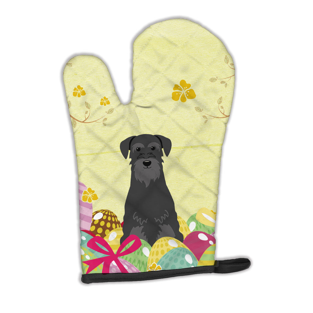 Easter Eggs Standard Schnauzer Black Oven Mitt Heat Resistant Thick Oven Mitt for Hot Pans and Oven, Kitchen Mitt Protect Hands, Cooking Baking Glove