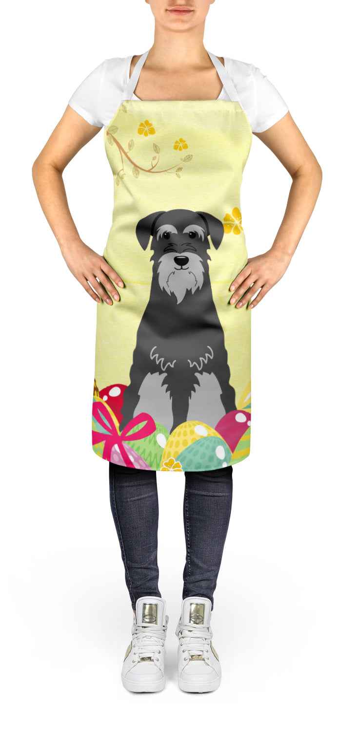 Easter Eggs Standard Schnauzer Black Grey Apron Cooking Kitchen Server Baking Crafts Gardening for Adult Women Men, Unisex, Large, Multicolor