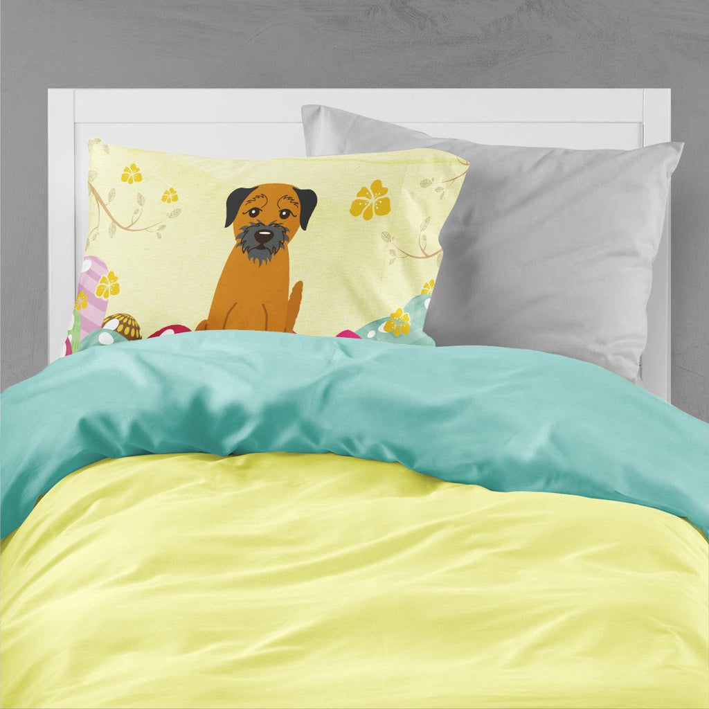 Easter Eggs Border Terrier Standard Pillowcase Lightweight Super Soft Easy Care Decorative Artwork Pillowcase, Standard