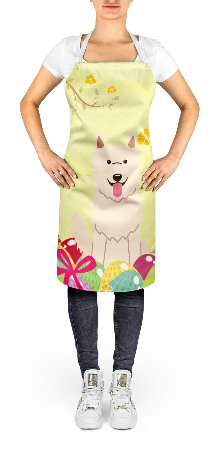 Easter Eggs White German Shepherd Apron Cooking Kitchen Server Baking Crafts Gardening for Adult Women Men, Unisex, Large, Multicolor