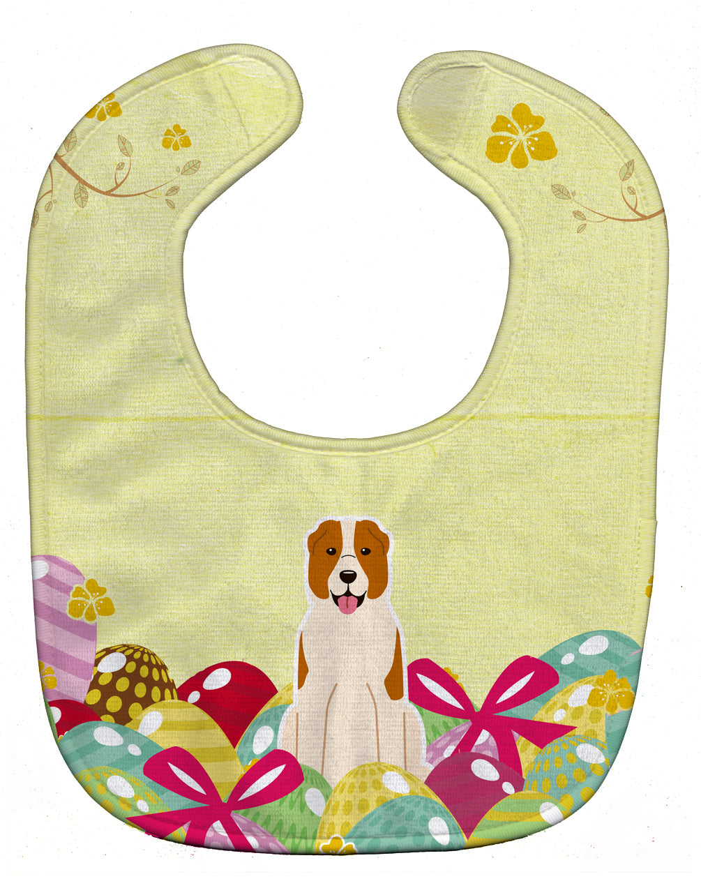 Easter Eggs Central Asian Shepherd Dog Baby Bib Easy-Clean Baby Bib Baby Feeding Accessory Baby Mealtime Essential, 10 x 13, Multicolor