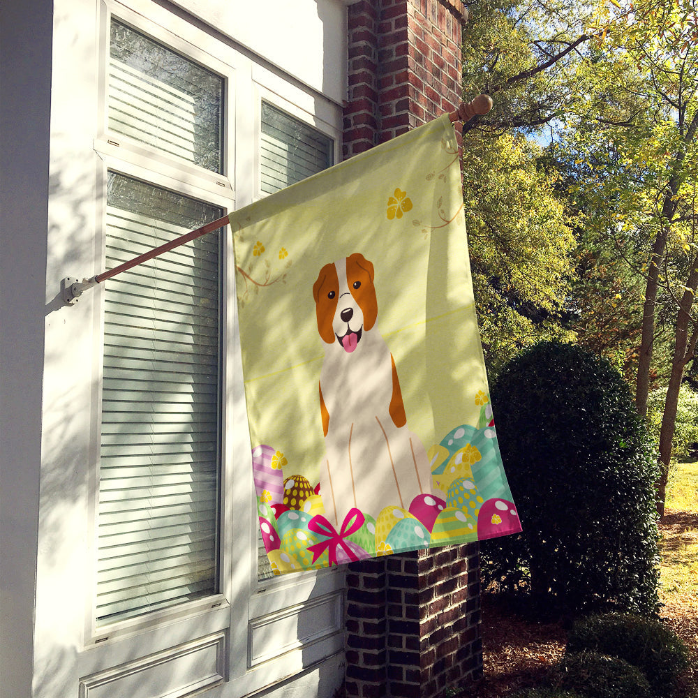 Easter Eggs Central Asian Shepherd Dog House Flag 28x40 Porch Sleeve Pole Decorative Outside Yard Banner Artwork Wall Hanging, Polyester
