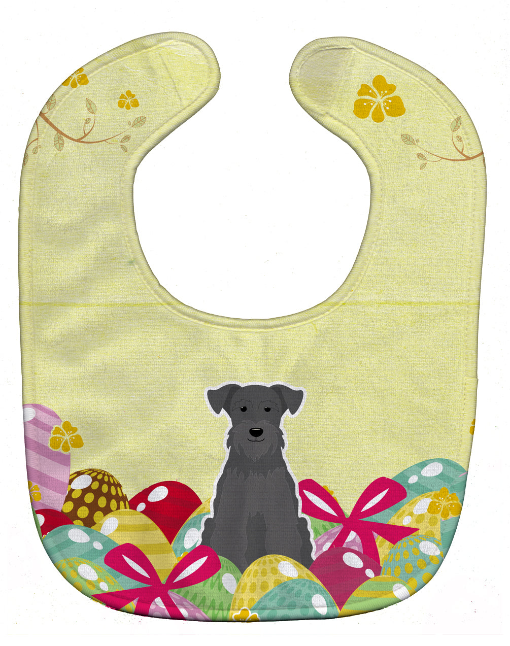 Easter Eggs Miniature Schnauzer Black Baby Bib Easy-Clean Baby Bib Baby Feeding Accessory Baby Mealtime Essential, 10 x 13, Multicolor