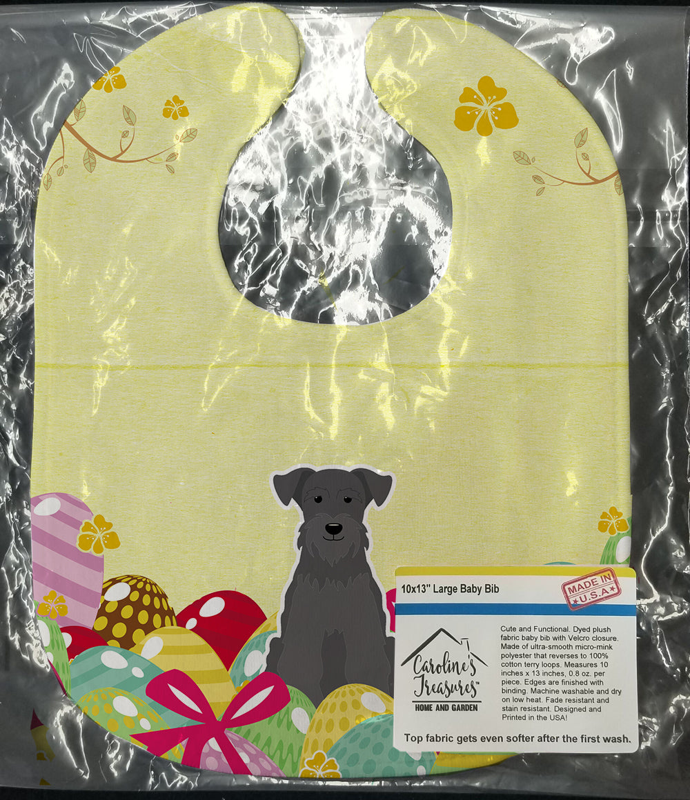 Easter Eggs Miniature Schnauzer Black Baby Bib Easy-Clean Baby Bib Baby Feeding Accessory Baby Mealtime Essential, 10 x 13, Multicolor