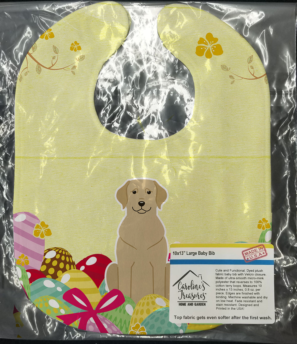 Easter Eggs Yellow Labrador Baby Bib Easy-Clean Baby Bib Baby Feeding Accessory Baby Mealtime Essential, 10 x 13, Multicolor