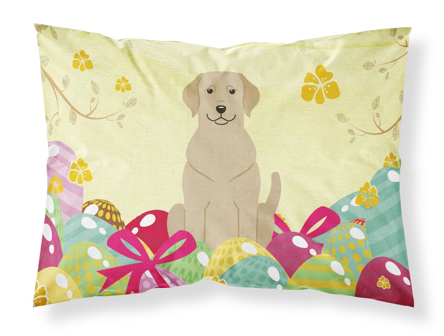 Easter Eggs Yellow Labrador Standard Pillowcase Lightweight Super Soft Easy Care Decorative Artwork Pillowcase, Standard