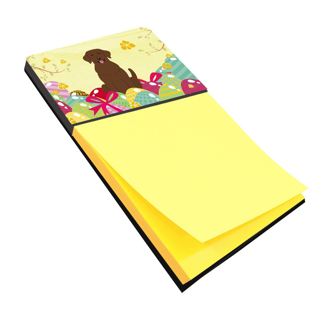 Easter Eggs Chocolate Labrador Watercolor Sticky Note Holder Refillable Dispenser Desk Accessory 3x3 Pad Gift