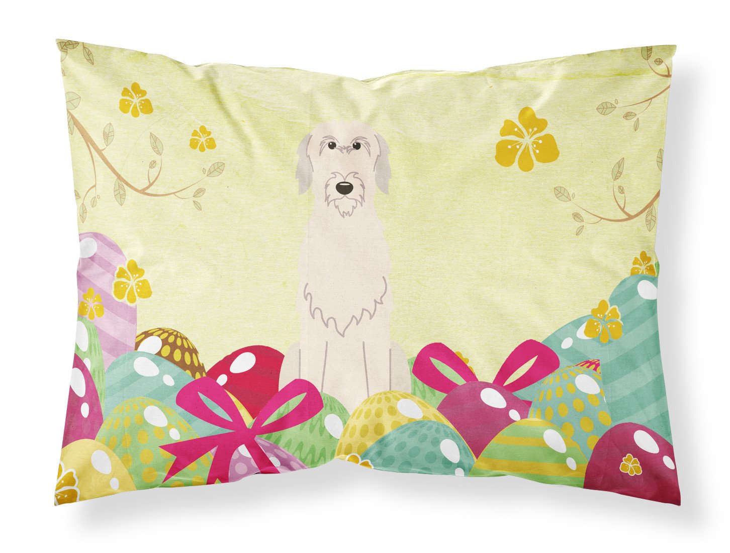 Easter Eggs Irish Wolfhound Standard Pillowcase Lightweight Super Soft Easy Care Decorative Artwork Pillowcase, Standard