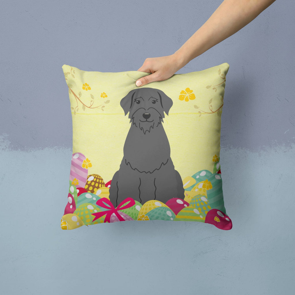 Easter Eggs Giant Schnauzer Decorative Throw Pillow 14x14 Indoor Outdoor Accent Cushion, Fabric Cover with Insert for Sofa, Bed, Porch & Living Room