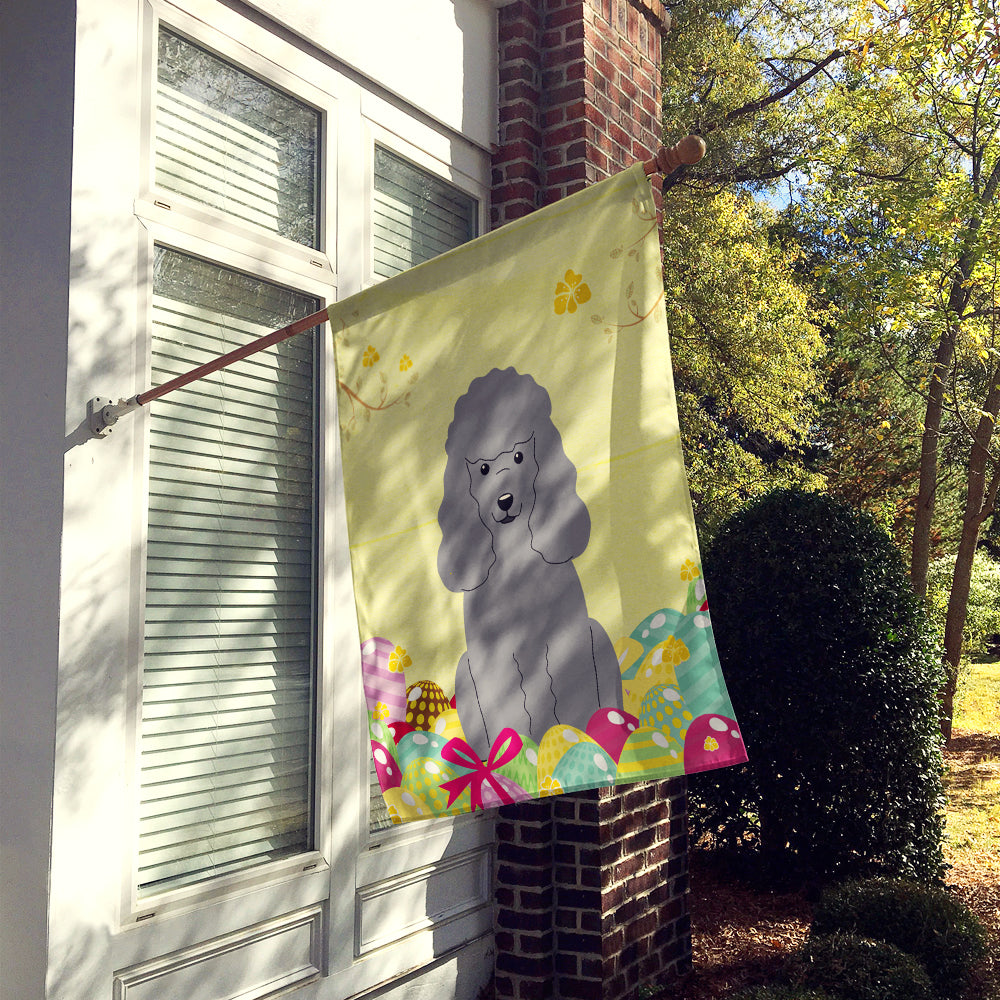 Easter Eggs Poodle Silver House Flag 28x40 Porch Sleeve Pole Decorative Outside Yard Banner Artwork Wall Hanging, Polyester
