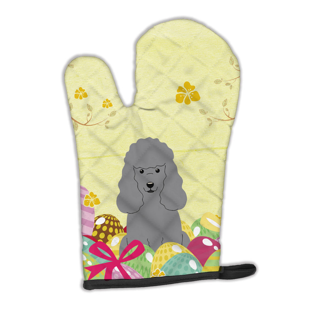 Easter Eggs Poodle Silver Oven Mitt Heat Resistant Thick Oven Mitt for Hot Pans and Oven, Kitchen Mitt Protect Hands, Cooking Baking Glove