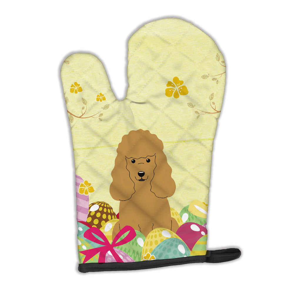 Easter Eggs Poodle Tan Oven Mitt Heat Resistant Thick Oven Mitt for Hot Pans and Oven, Kitchen Mitt Protect Hands, Cooking Baking Glove