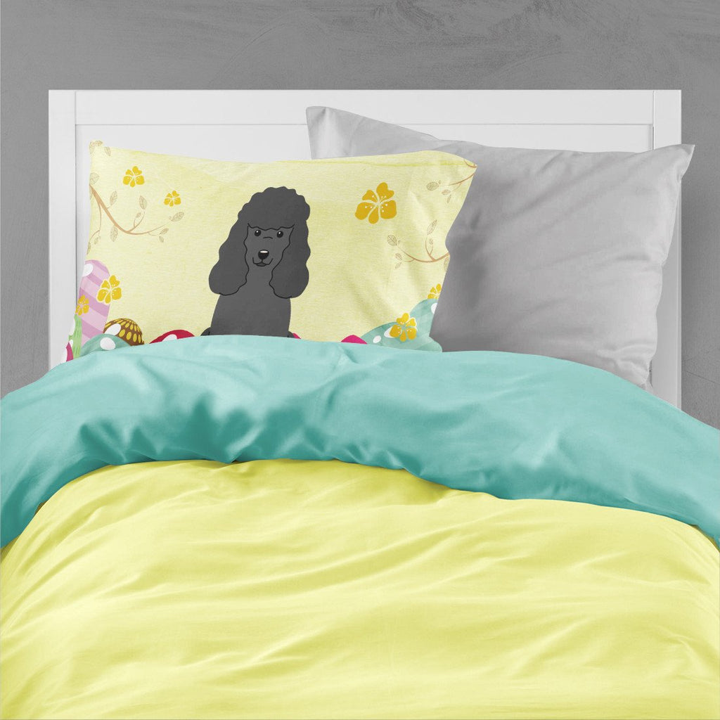 Easter Eggs Poodle Black Standard Pillowcase Lightweight Super Soft Easy Care Decorative Artwork Pillowcase, Standard