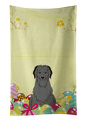 Easter Eggs Briard Black Kitchen Towel Velour Plush Front and Cotton Loop Back Machine Washable