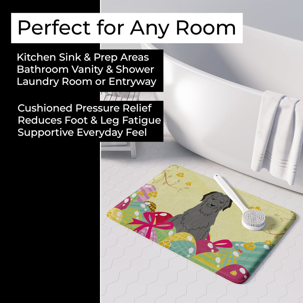 Easter Eggs Briard Black Memory Foam Kitchen Mat Machine Washable Anti-Fatigue Cushion Comfort Bath or Kitchen Rug