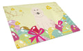 Easter Eggs Great Pyrenese Cutting Board Tempered Glass Kitchen Cutting Surface, Heat Resistant Chopping, Non-Slip Feet, Food Prep & Serving