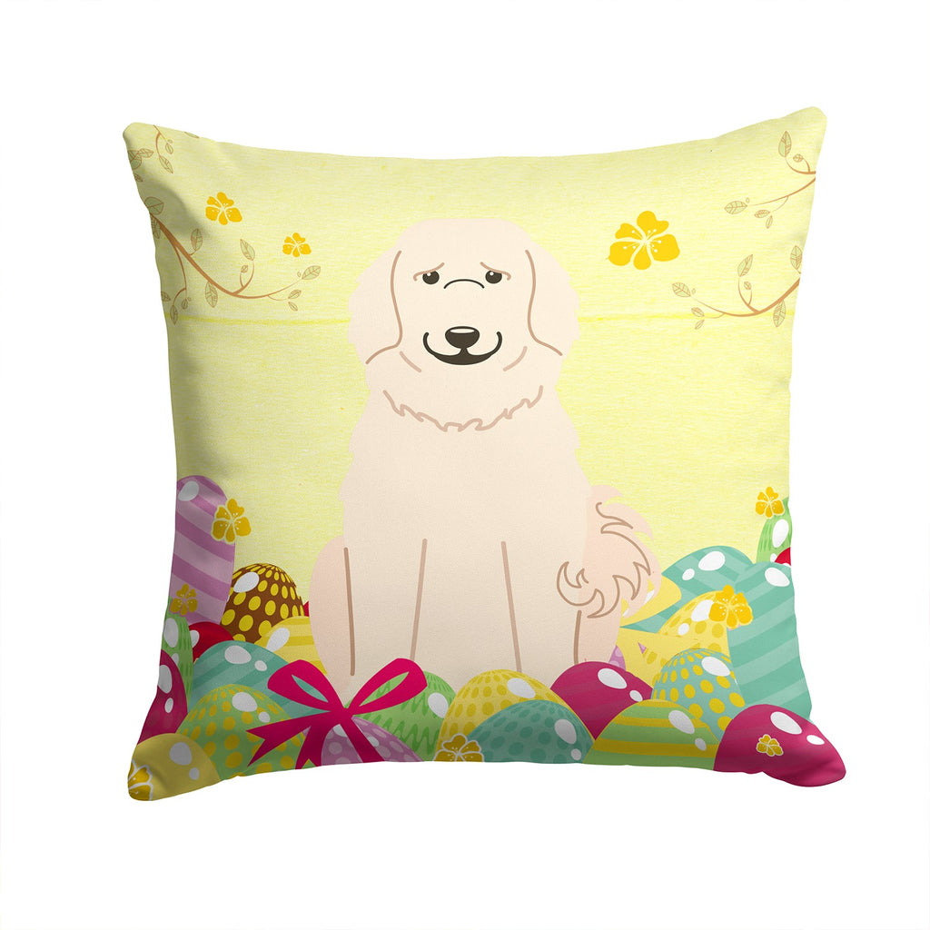 Easter Eggs Great Pyrenese Decorative Throw Pillow 14x14 Indoor Outdoor Accent Cushion, Fabric Cover with Insert for Sofa, Bed, Porch & Living Room