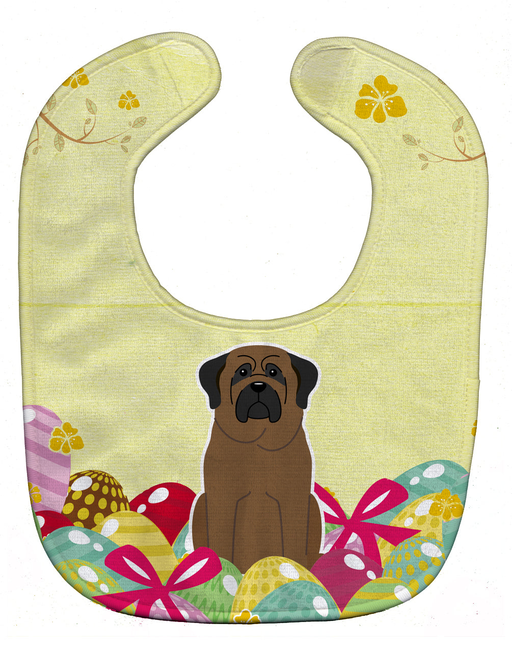 Easter Eggs Bullmastiff Baby Bib Easy-Clean Baby Bib Baby Feeding Accessory Baby Mealtime Essential, 10 x 13, Multicolor