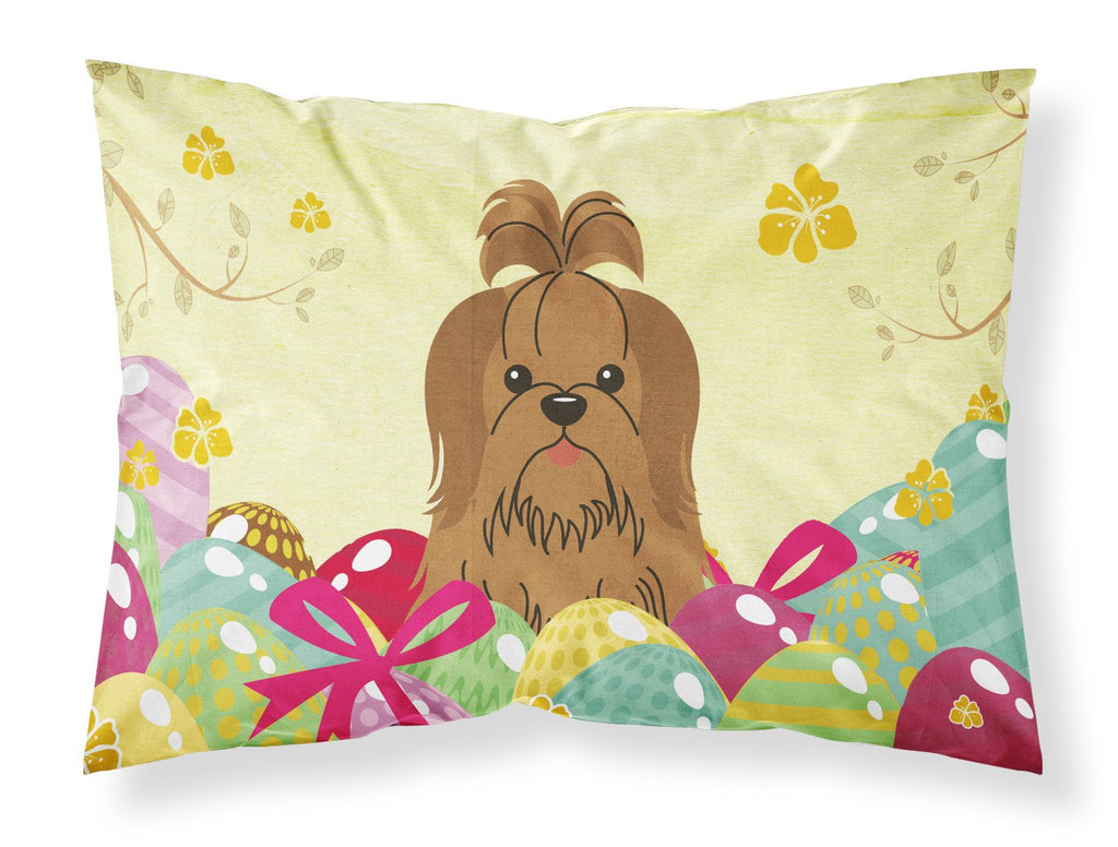 Easter Eggs Shih Tzu Silver Chocolate Standard Pillowcase Lightweight Super Soft Easy Care Decorative Artwork Pillowcase, Standard