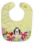 Easter Eggs Shih Tzu Black White Baby Bib Easy-Clean Baby Bib Baby Feeding Accessory Baby Mealtime Essential, 10 x 13, Multicolor