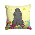 Easter Eggs Cocker Spaniel Black Decorative Throw Pillow 14x14 Indoor Outdoor Accent Cushion, Fabric Cover with Insert for Sofa, Bed, Porch & Living Room