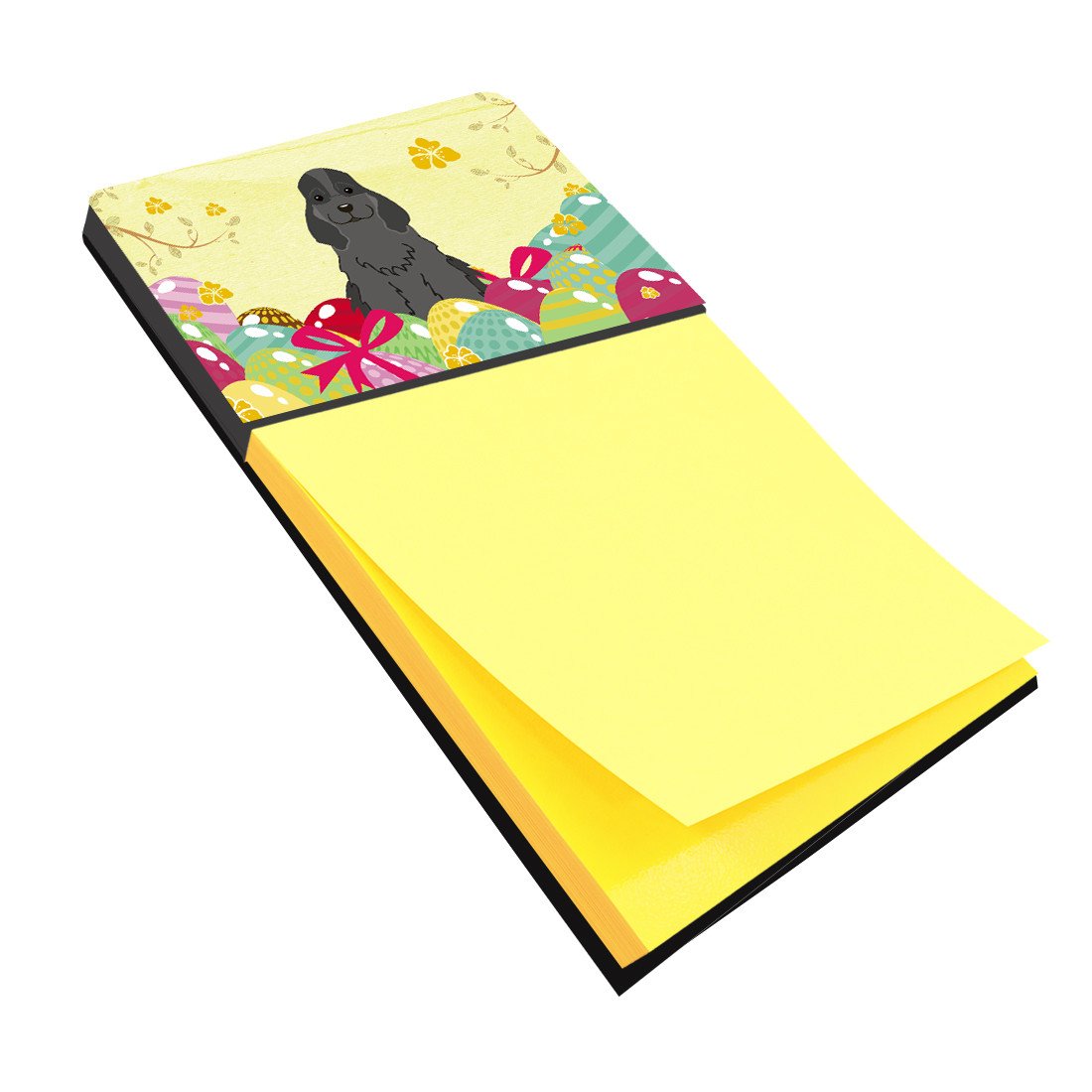 Easter Eggs Cocker Spaniel Black Watercolor Sticky Note Holder Refillable Dispenser Desk Accessory 3x3 Pad Gift