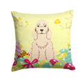 Easter Eggs Cocker Spaniel Buff Decorative Throw Pillow 14x14 Indoor Outdoor Accent Cushion, Fabric Cover with Insert for Sofa, Bed, Porch & Living Room