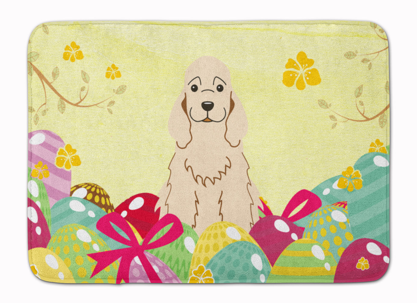 Easter Eggs Cocker Spaniel Buff Memory Foam Kitchen Mat Machine Washable Anti-Fatigue Cushion Comfort Bath or Kitchen Rug