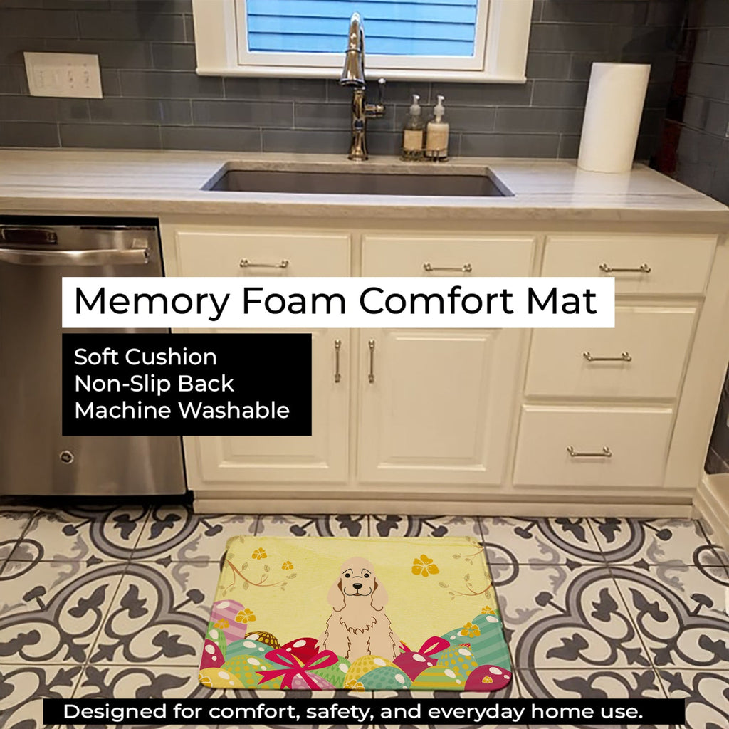 Easter Eggs Cocker Spaniel Buff Memory Foam Kitchen Mat Machine Washable Anti-Fatigue Cushion Comfort Bath or Kitchen Rug