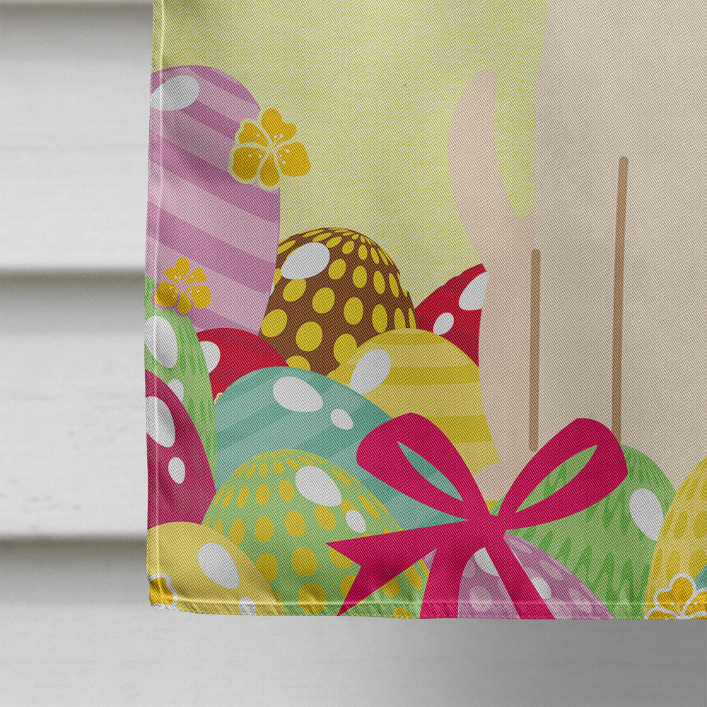 Easter Eggs Smooth Fox Terrier House Flag 28x40 Porch Sleeve Pole Decorative Outside Yard Banner Artwork Wall Hanging, Polyester