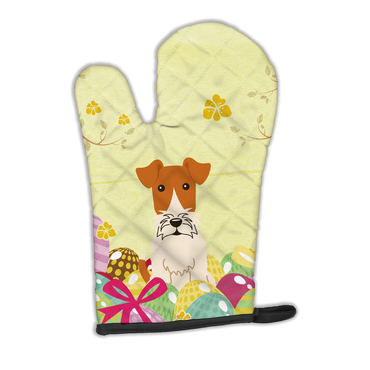 Easter Eggs Wire Fox Terrier Oven Mitt Heat Resistant Thick Oven Mitt for Hot Pans and Oven, Kitchen Mitt Protect Hands, Cooking Baking Glove