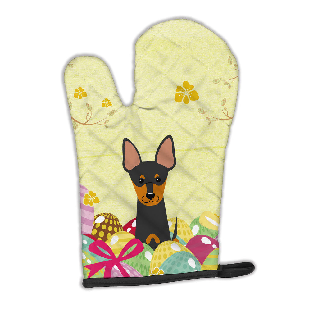 Easter Eggs English Toy Terrier Oven Mitt Heat Resistant Thick Oven Mitt for Hot Pans and Oven, Kitchen Mitt Protect Hands, Cooking Baking Glove
