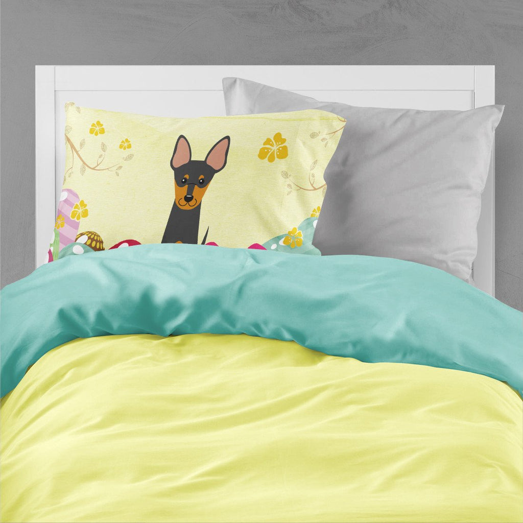 Easter Eggs English Toy Terrier Standard Pillowcase Lightweight Super Soft Easy Care Decorative Artwork Pillowcase, Standard