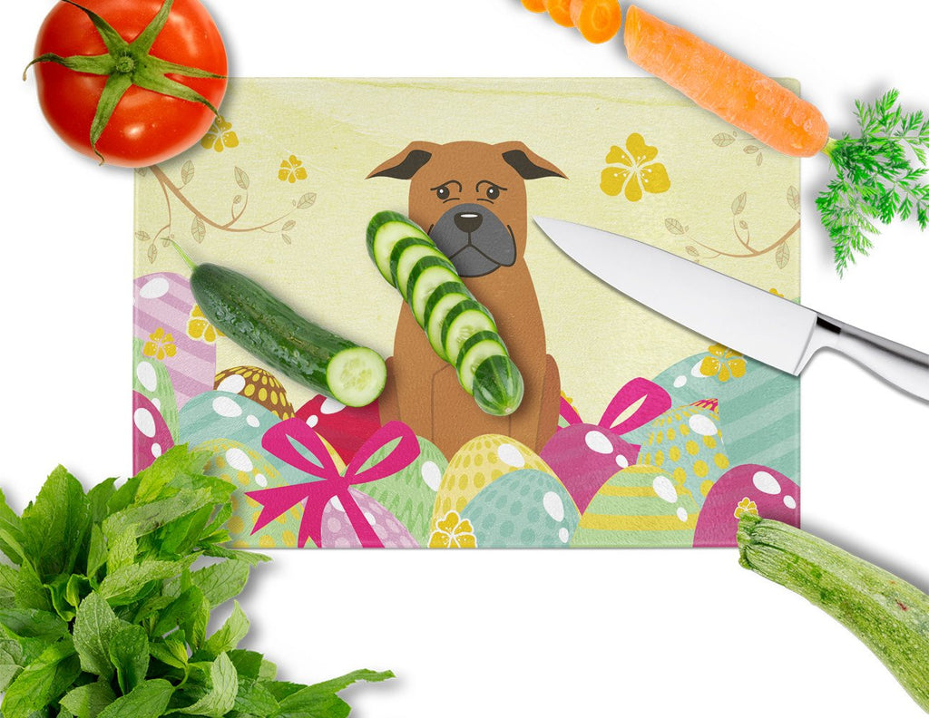 Easter Eggs Chinese Chongqing Dog Cutting Board Tempered Glass Kitchen Cutting Surface, Heat Resistant Chopping, Non-Slip Feet, Food Prep & Serving