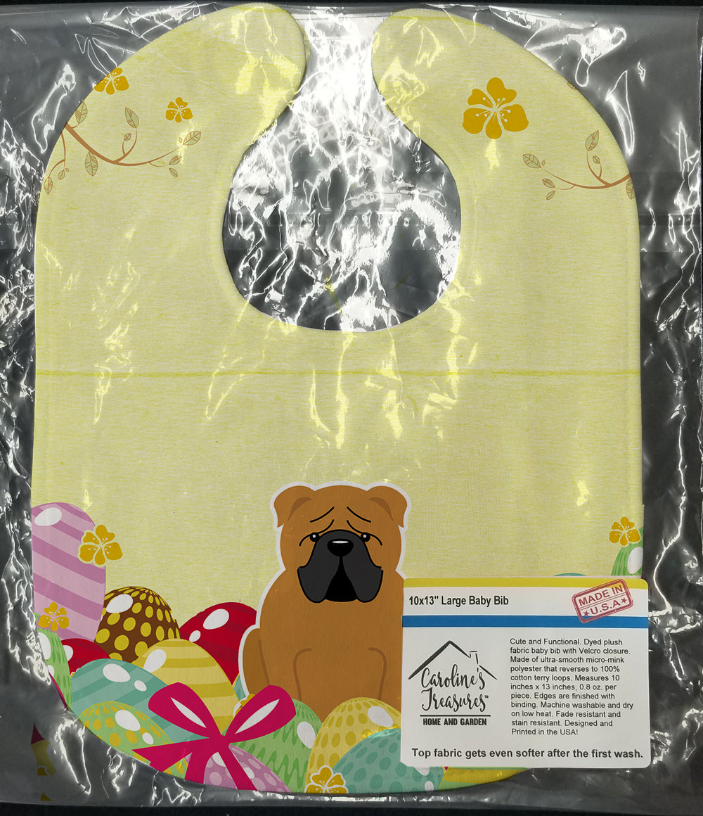 Easter Eggs English Bulldog Red Baby Bib Easy-Clean Baby Bib Baby Feeding Accessory Baby Mealtime Essential, 10 x 13, Multicolor