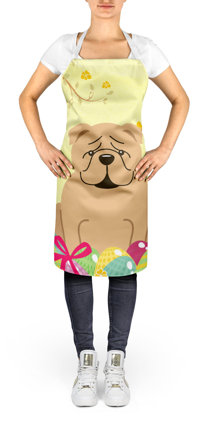 Easter Eggs English Bulldog Fawn Apron Cooking Kitchen Server Baking Crafts Gardening for Adult Women Men, Unisex, Large, Multicolor