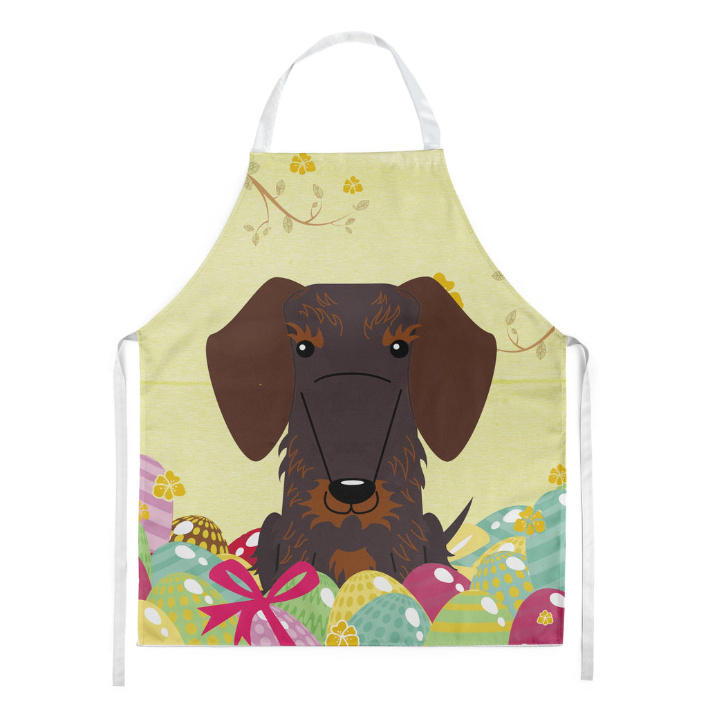 Easter Eggs Wire Haired Dachshund Chocolate Apron Cooking Kitchen Server Baking Crafts Gardening for Adult Women Men, Unisex, Large, Multicolor
