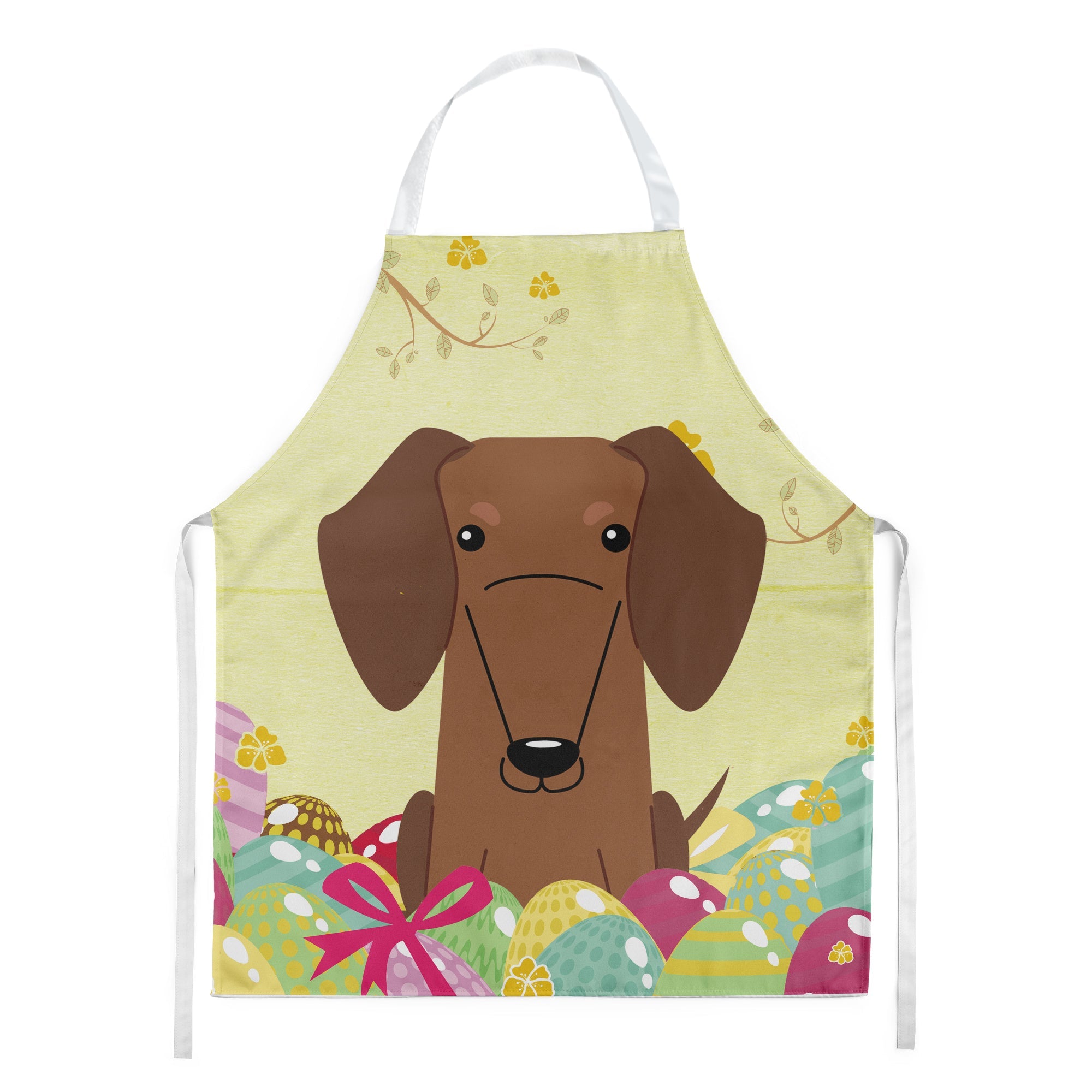 Easter Eggs Dachshund Red Brown Apron Cooking Kitchen Server Baking Crafts Gardening for Adult Women Men, Unisex, Large, Multicolor