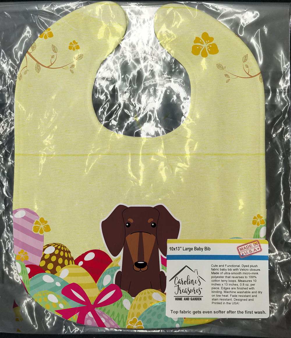 Easter Eggs Dachshund Chocolate Baby Bib Easy-Clean Baby Bib Baby Feeding Accessory Baby Mealtime Essential, 10 x 13, Multicolor