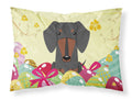 Easter Eggs Dachshund Black Tan Standard Pillowcase Lightweight Super Soft Easy Care Decorative Artwork Pillowcase, Standard