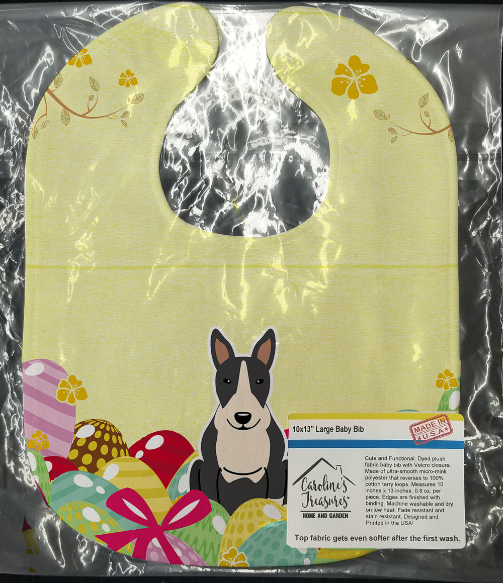 Easter Eggs Bull Terrier Black White Baby Bib Easy-Clean Baby Bib Baby Feeding Accessory Baby Mealtime Essential, 10 x 13, Multicolor