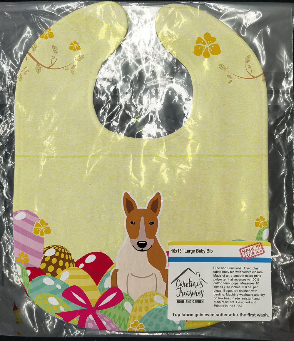 Easter Eggs Bull Terrier Red White Baby Bib Easy-Clean Baby Bib Baby Feeding Accessory Baby Mealtime Essential, 10 x 13, Multicolor